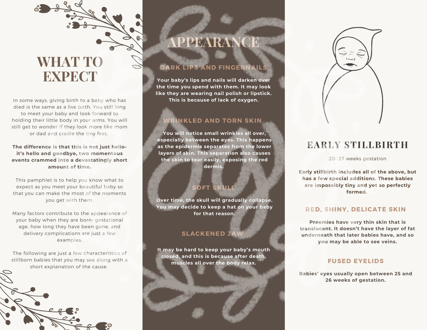 “Meeting Your Stillborn Baby” Hospital Brochure Pack of 10