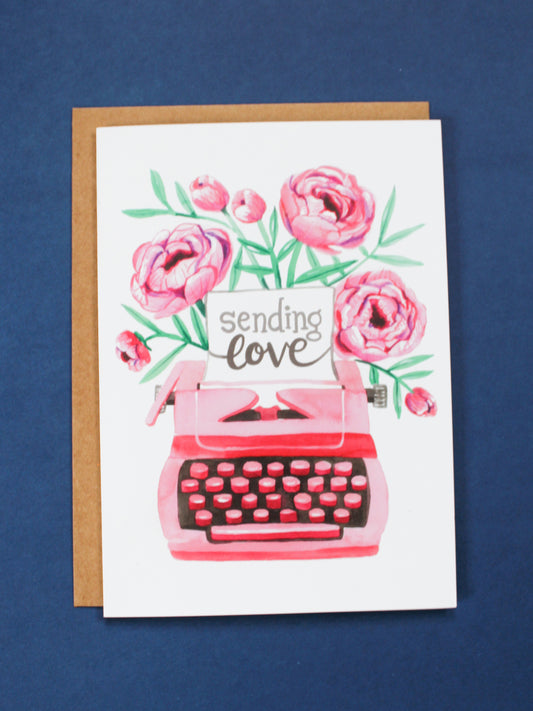 "Sending Love" Typewriter Card