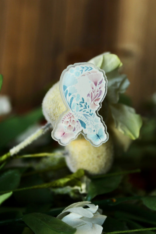 Baby Loss Floral Ribbon Acrylic Pin