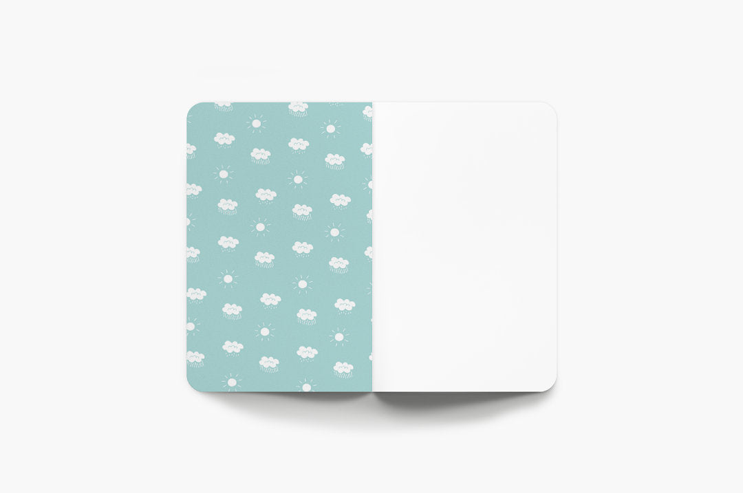 “Rainy Days bring Flowers” Medium Soft Cover Layflat Dot Journal